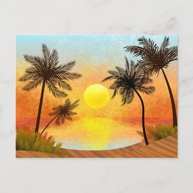 Carte postale de plage tropicale (Devant)