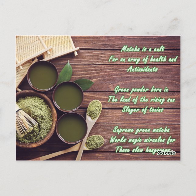 Carte postale de poème de Matcha (Dos)