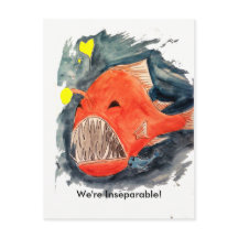 Carte postale de poisson de pêche inséparable
