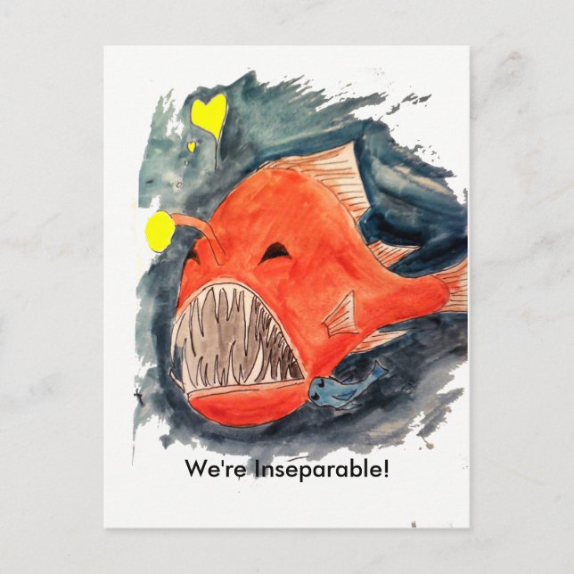 Carte postale de poisson de pêche inséparable (Devant)