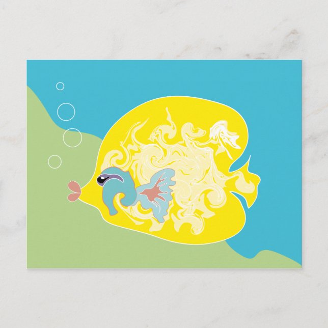 Carte postale de poisson jaune (Devant)