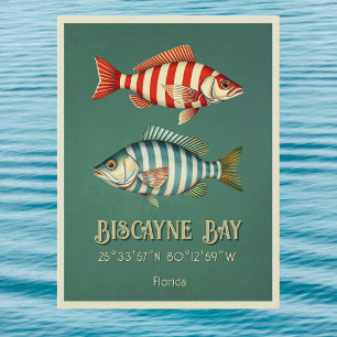 Carte postale de poissons de la baie de Biscayne e