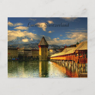Carte postale de pont de chapelle de la Suisse de