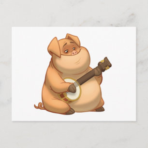 Carte postale de porc Banjo-Strummin