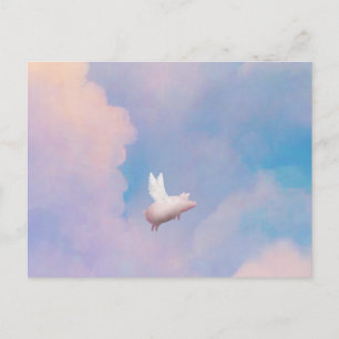 carte postale de porc volant