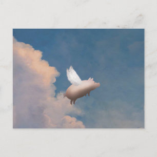 carte postale de porc volant