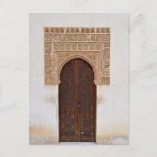 Carte postale de porte en bois mauresque