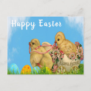 Carte postale de poules de Pâques