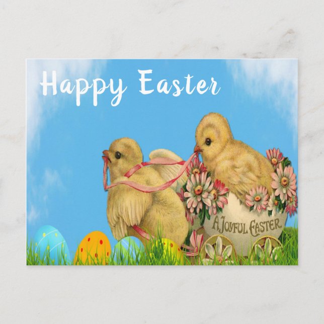 Carte postale de poules de Pâques (Devant)
