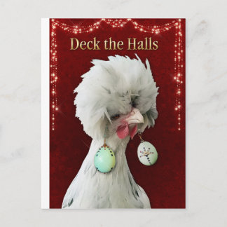 Carte postale de poulet Deck the Halls