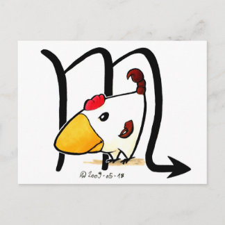 Carte postale de poulet Scorpio