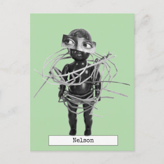 Carte postale de poupée d'art cool