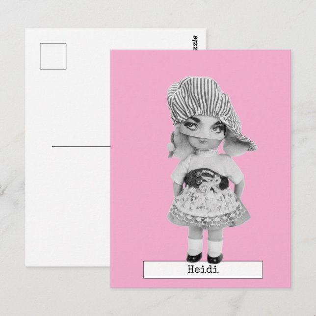 Carte postale de poupée de mode cool (Devant / Derrière)