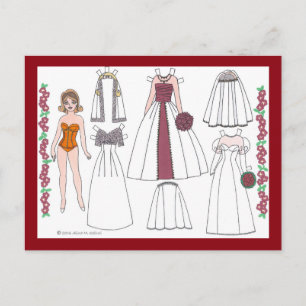 Carte postale de poupée papier Bride II moderne