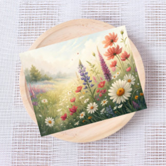 Carte postale de prairie fleurie – Floraison color