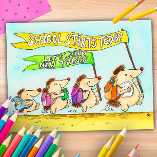 Carte postale de première rentrée scolaire par Nic