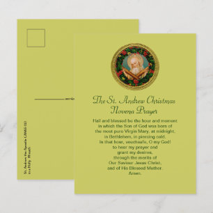 Carte postale de prière St. Andrew Christmas Noven