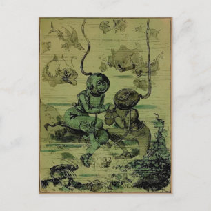 Carte postale de proposition de plongeur vintage