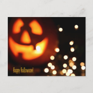 Carte postale de pumpkin noir et orange pour un jo