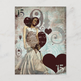 Carte postale de Quinceanera - blanc
