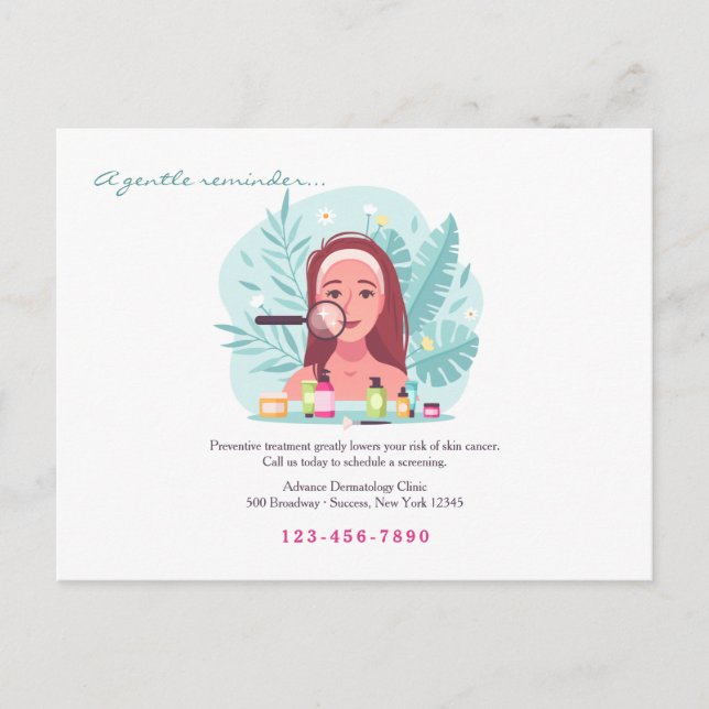 Carte postale de rappel dermatologue (Devant)