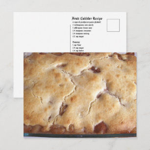 Carte postale de recette de cobbler de fruits