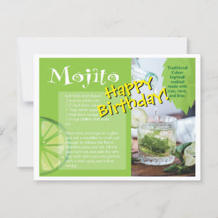 Carte postale de recette de cocktail Mojito pour u