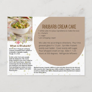 Carte postale de recette de gâteau à la crème de r