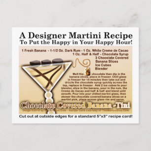 Carte postale de recette de Martini à la banane en