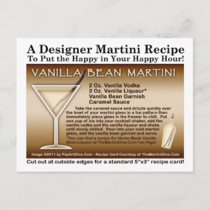 Carte postale de recette de Martini à la Vanille