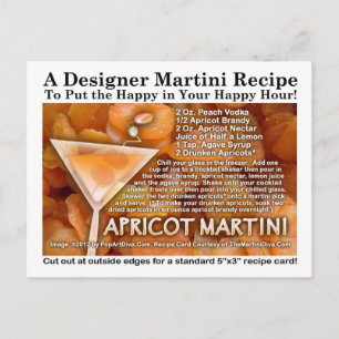 Carte postale de recette de Martini à l'abricot