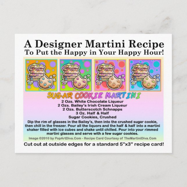 Carte postale de recette de sucre de biscuits Mart (Devant)