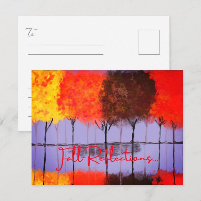 Carte postale de réflexions d'automne (Devant / Derrière)