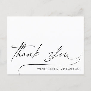 Carte postale de remerciement à écriture simple