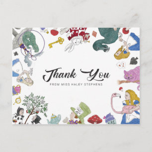 Carte postale de remerciement Alice au pays des me