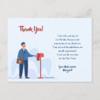 Carte postale de remerciement au facteur