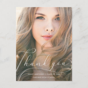 Carte postale de remerciement de fin d'études avec