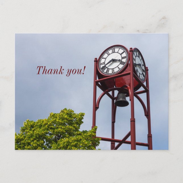 Carte postale de remerciement de la tour horloge d (Devant)