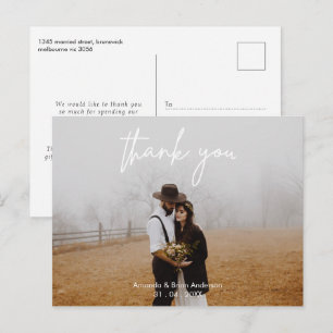 Carte postale de remerciement de mariage photo cal