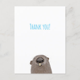 Carte postale de remerciement de marmotte