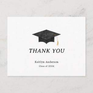 Carte postale de remerciement de remise de diplôme