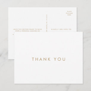 Carte postale de remerciement en typographie Chic
