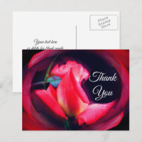 Carte postale de remerciement florale abstraite Ro