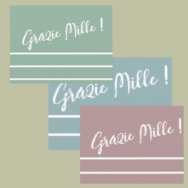 Carte postale de remerciement italienne rayée (Créateur téléchargé)