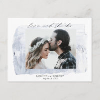 Carte postale de remerciement photo rustique paste