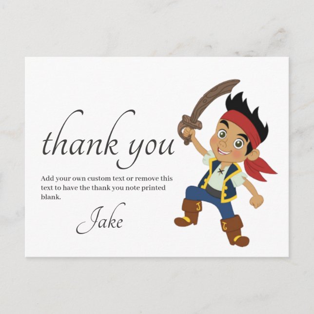 Carte postale de remerciement Pirate (Devant)