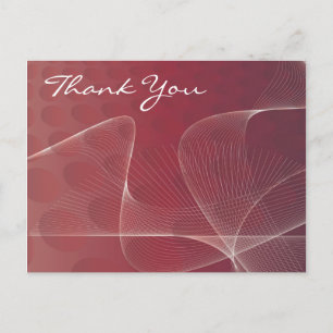 carte postale de remerciement rouge abstraite