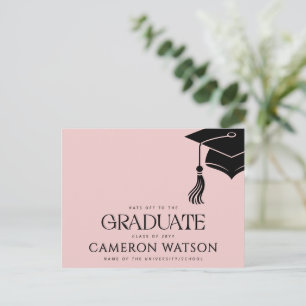 Carte postale de remise de diplôme avec un pompon 