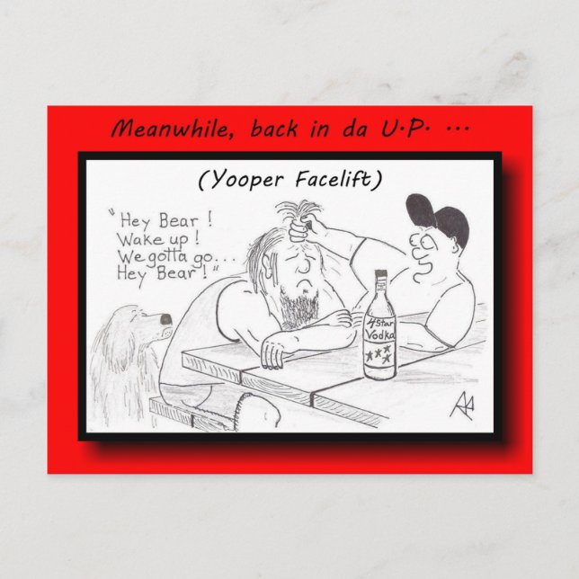 Carte postale de remontée du visage de Yooper (Devant)