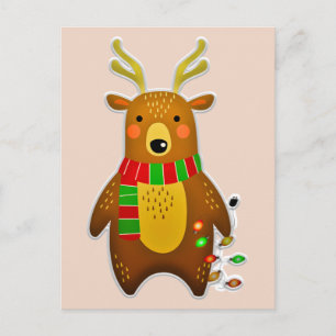 carte postale de rennes de noël